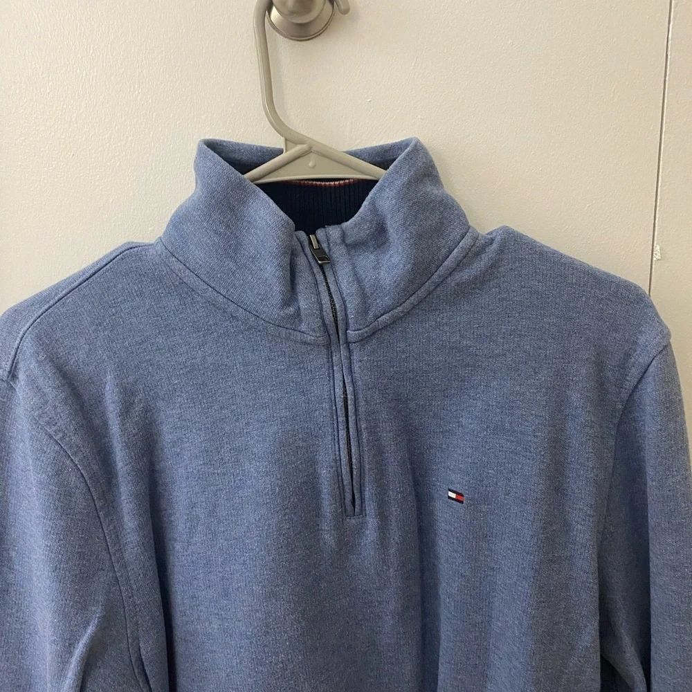 Men’s Tommy Hilfiger 1/4 Quarter Zip, Light Blue, Size Small 100% cotton - Picture 3 of 3